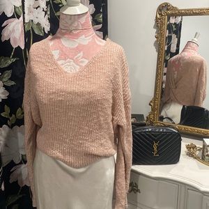 🍋 Love Tree Pink Knit Cross Back Detail Sweater L